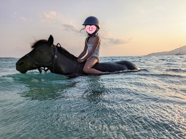 baignade à poney
