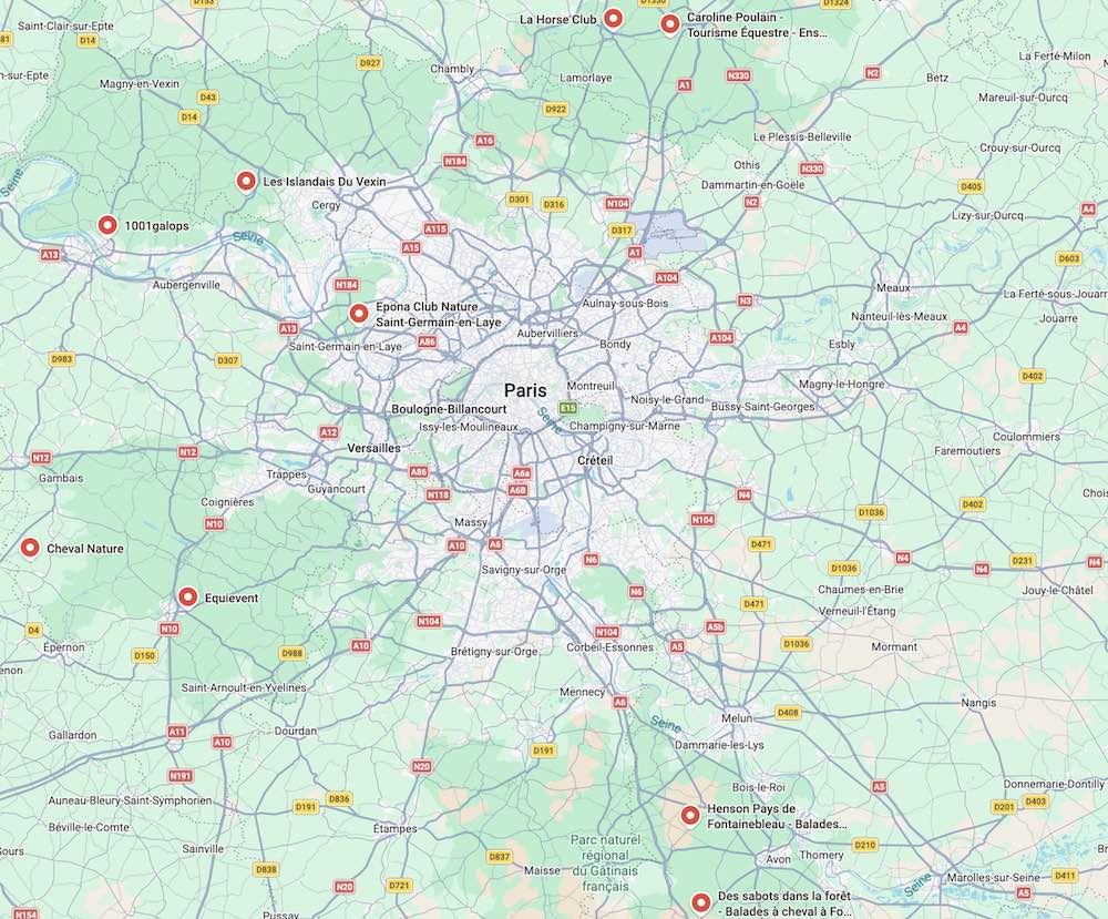 carte balade a cheval ile de france